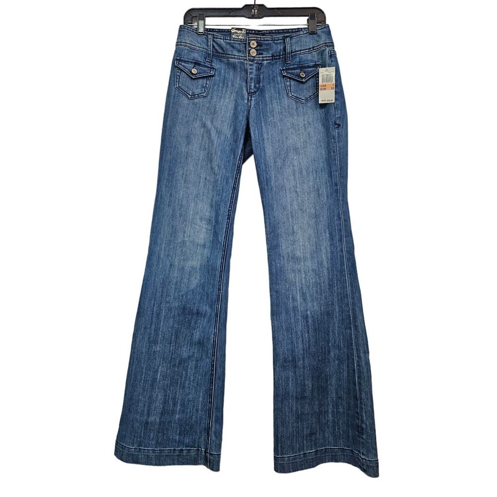 NWT Seven7 Premium Blue Label Tuscany Medium Wash Flare Jeans Size 7